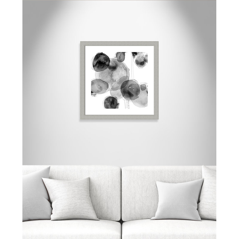Gouttelettes - peinture encadrée, H 25 po x l 25 po x P 1,25 po, Argent brossé