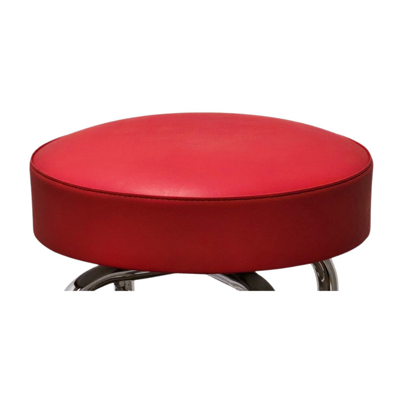 Tabouret de bar et de comptoir à anneau simple Retro Home, Tabouret de comptoir (assise de 24 po de hauteur), Rouge