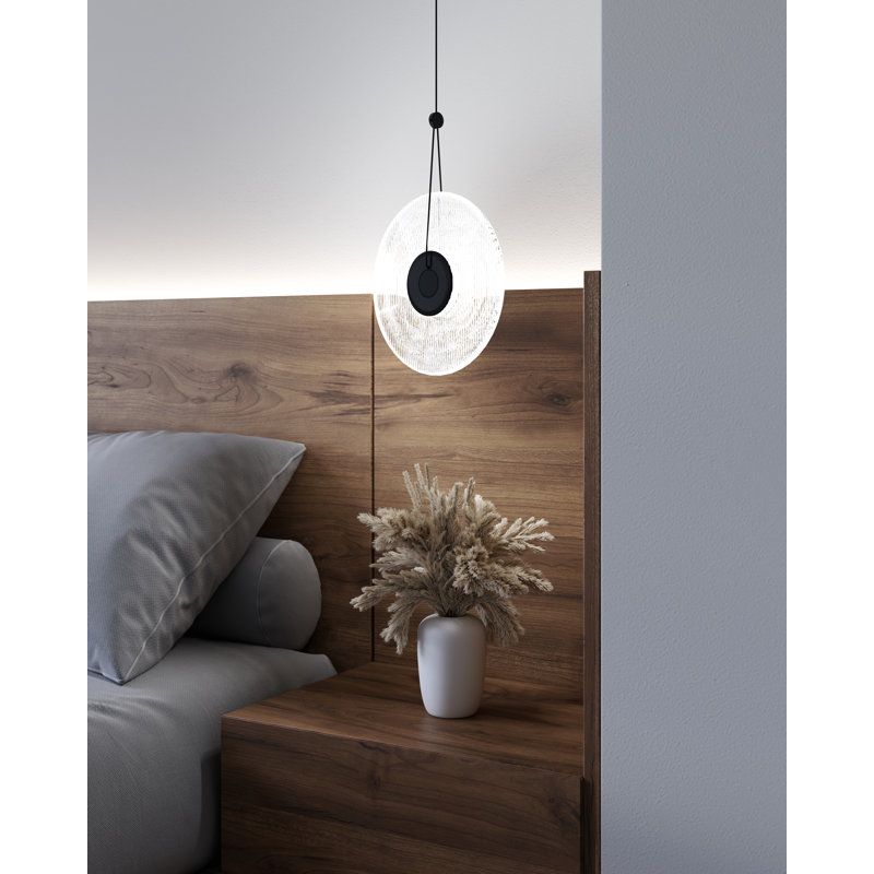 Meclisse 1 - Light LED Pendant, Etched, Silver