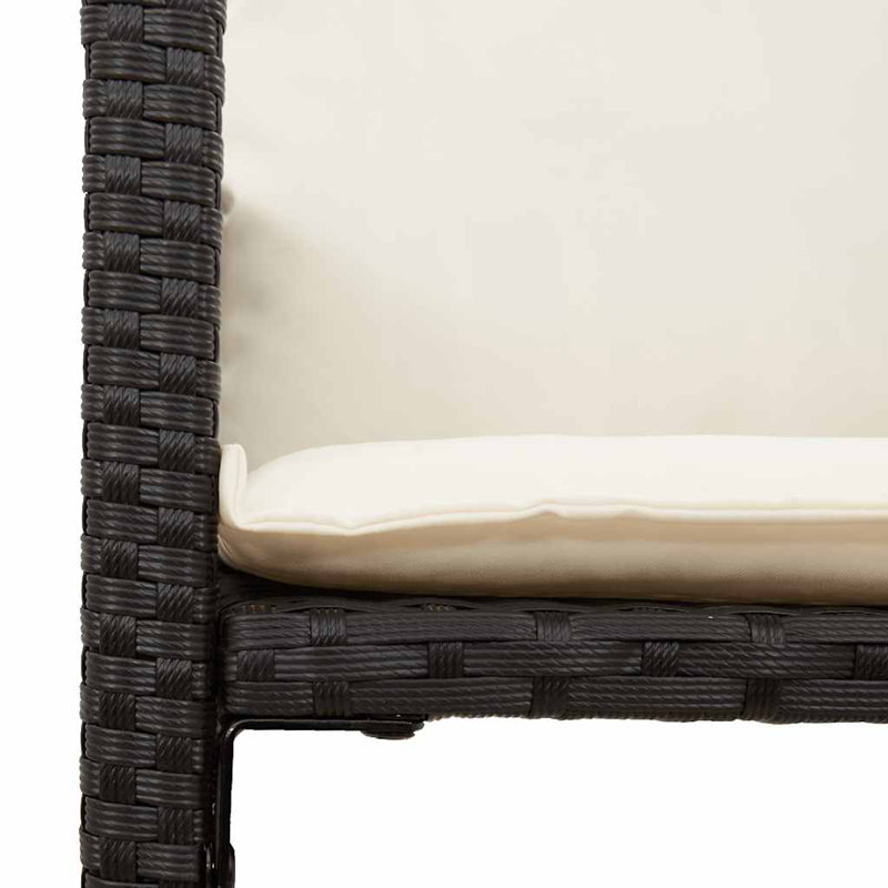  Ensemble de bar de jardin noir, blanc crème