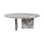 Table basse en marbre Kramer pour le salon ou le bureau - 42 po, ivoire et gris