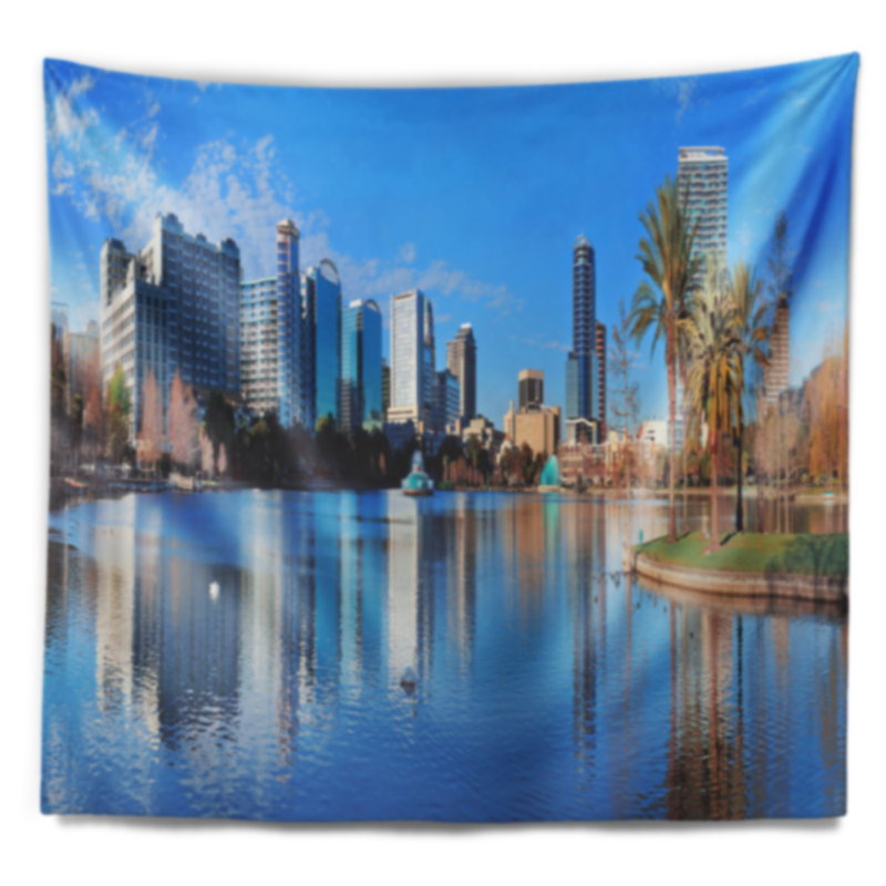 Photo orlando matin tapisserie Cityscape, H 68 po x l 80 po