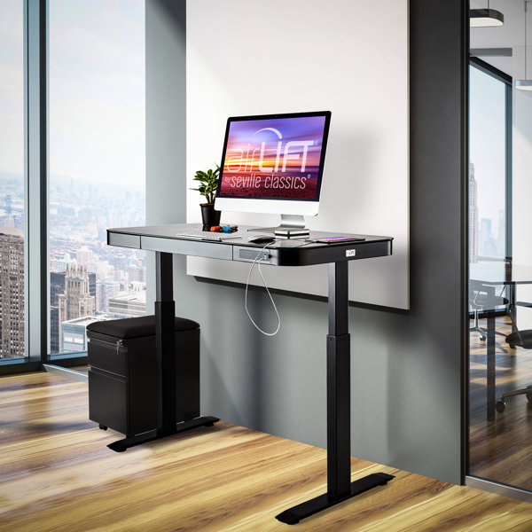Vari Table 48X24 - Computer Desk with Durable Finish & Built-In Cable  Management Tray - Modern Computer Furniture Table for Work or Home Office 