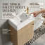 Meuble-lavabo suspendu en bois sans poignées de 47 cm (18,5 po) de largeur avec dessus réversible en SMC-450753095