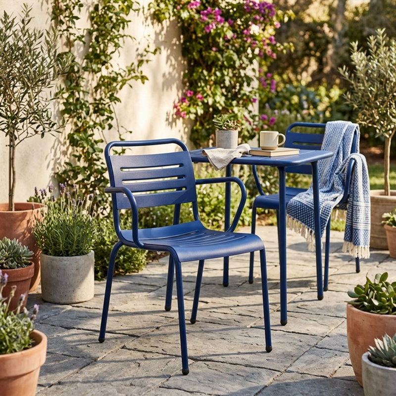 Chaise de salle à manger d'extérieur Ace, Blue