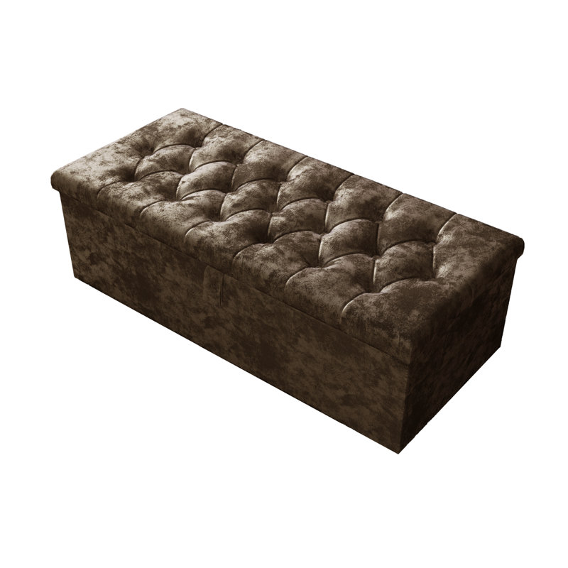 Felica 102cm Wide Tufted Rectangle Storage Ottoman with Hydrolic Arm, Truffle