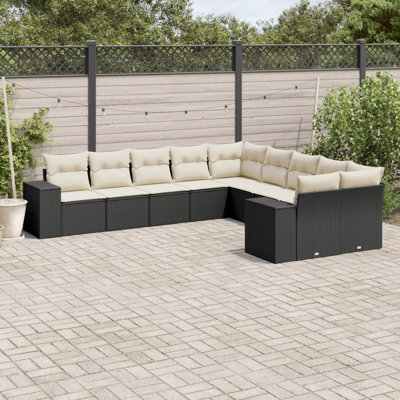 Grand canapé modulaire en rotin PE Vidaxl