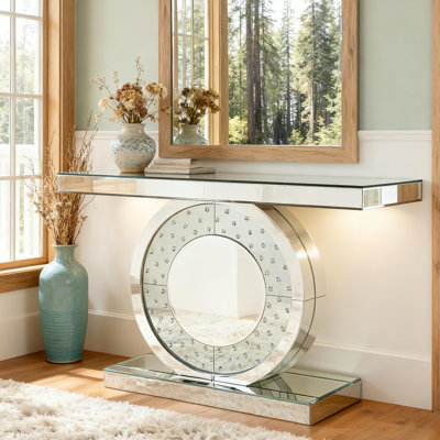 Rillamas 47.2'' Mirrored Glass Console Table