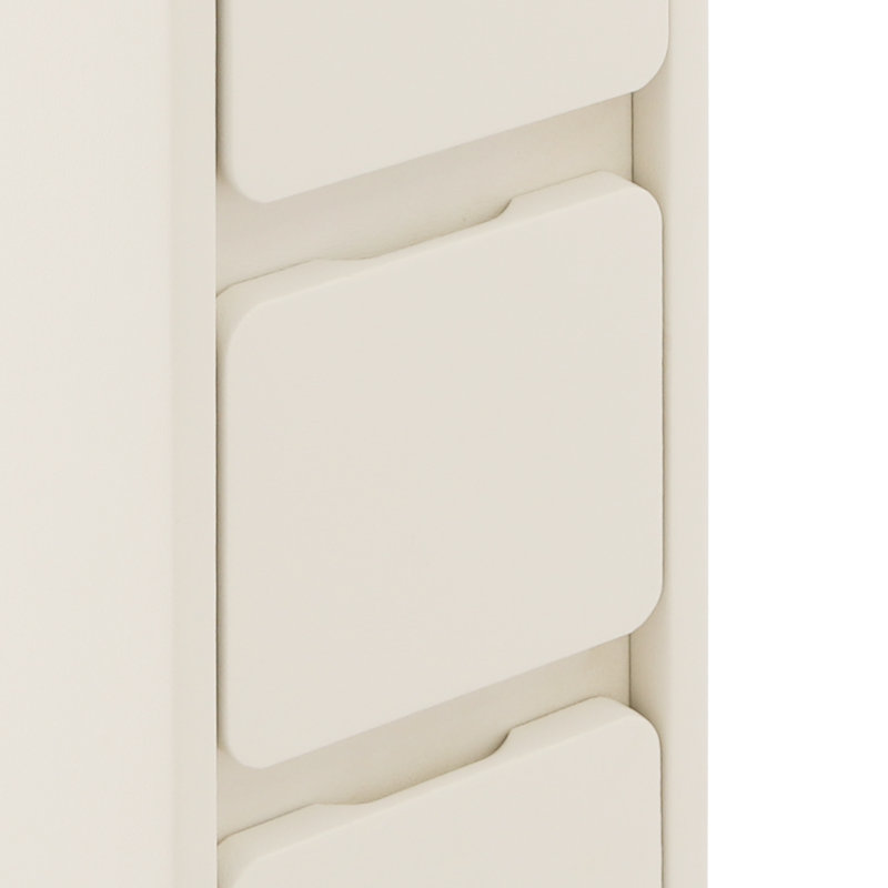Bedside Table With Three Drawers(15.75*7.87*22.83 In), Cream