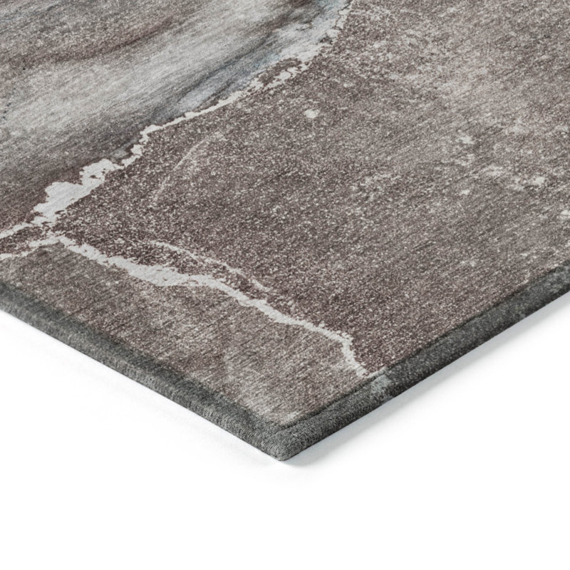 Washable Abstract Indoor / Outdoor Rug, Rectangle 8' x 10'