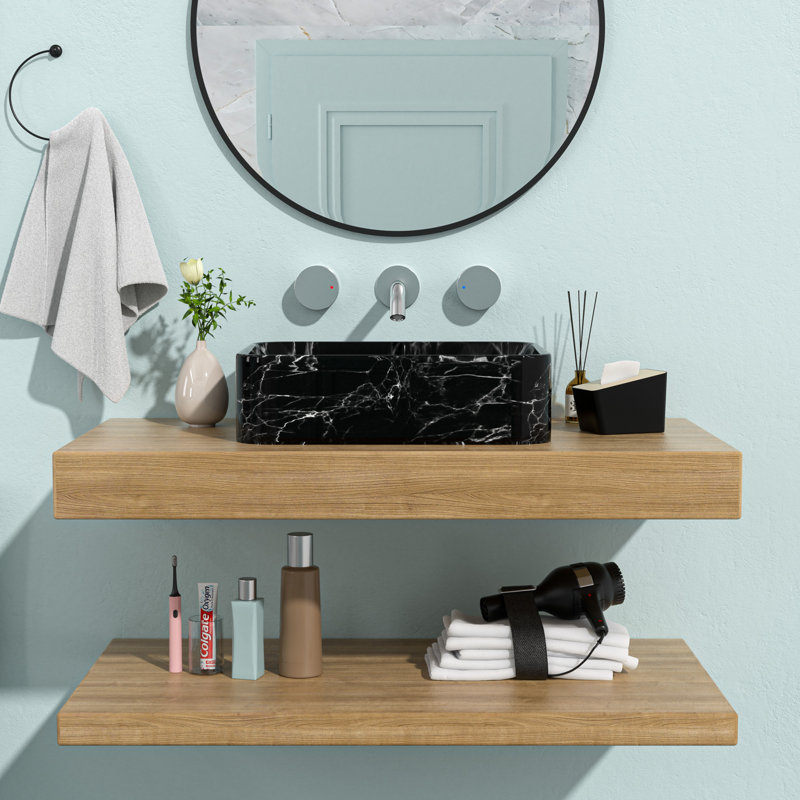 Orren Ellis Fawkes 19'' Ceramic Rectangular Bathroom Sink
