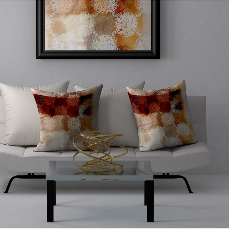 Abstract Reversible Throw Pillow, 18" x 18"