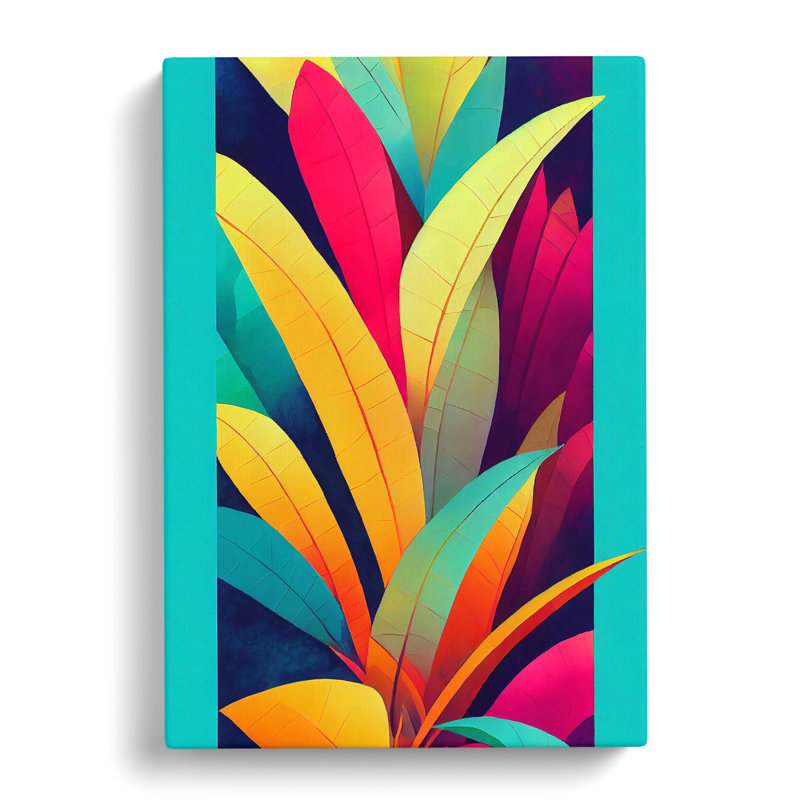 CAN-V0523-2603X Tropical Leaves Abstract Vol.3 - Wrapped Canvas Print, 50cm H x 35cm W x 3cm D