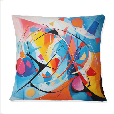 Coussin décoratif coloré Mid Century Abstract Essence II - imprimé abstrait Mid-Century