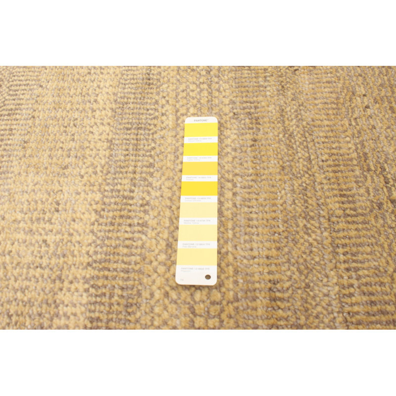 Tapis doré en soie noué à la main 9 pi 1 po x 11 pi 9 po