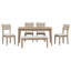 Ensemble de salle à manger 6 pièces de style classique et traditionnel, comprenant une table de salle à manger, 4 chaises rembourrées et un banc