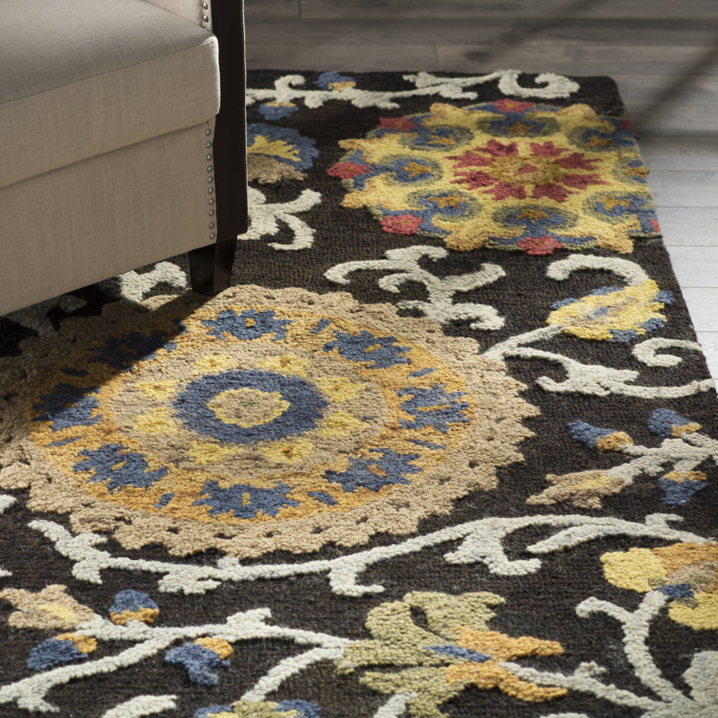 Emrick Hand Tufted Wool Floral Rug, Runner 2'3" x 14'