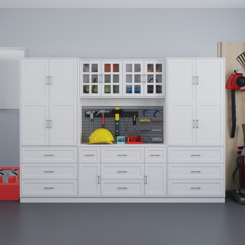 78.7"H Garage Storage Cabinet Set With 11 Drawers And 8 Cabients