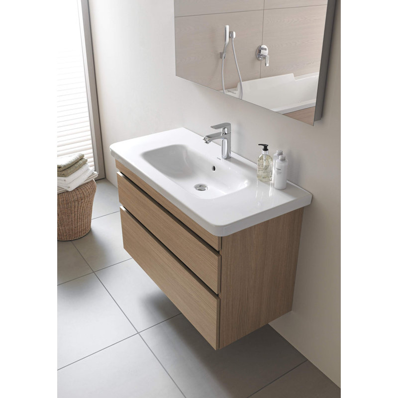 DuraStyle Ceramic 40" Wall Mount Bathroom Sink with Overflow, Single