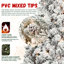Arbre de Noël 4,5 pi enneigé avec 250 lumières UL et 24 pommes de pin naturelles, structure articulée et support en métal stable-1351286605