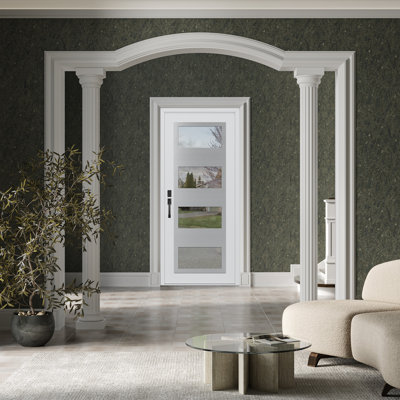 Porte d'entrée pré-suspendue blanc / blanc