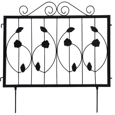 Clôture en métal H 23,6 po x l 23,6 po avec 6 panneaux inclus