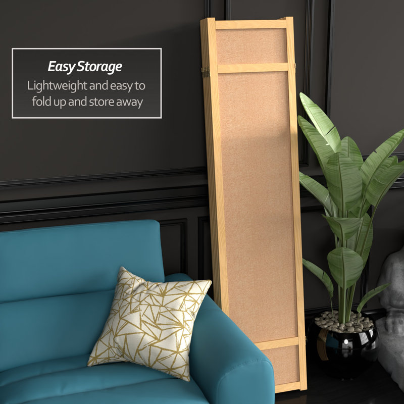 71" H Jute Shoji Room Divider, 5, Natural