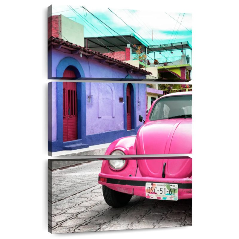 Voiture coccinelle Mehar rose, H 38 po x l 24 po