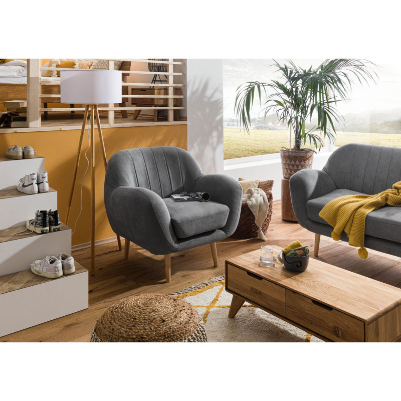 SOFAS Upholstered Accent Chair, Grey