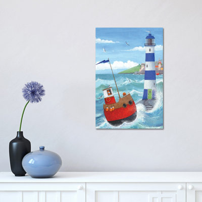 Blue Lighthouse by Peter Adderley - Wrapped Canvas Gallery-Wrapped Canvas Giclée