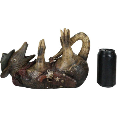 Jovante trinx en forme d'ivoire et ivre sauvage en armure de cow-boy armadillo booze guzzler 12 po porte-bouteille de vin