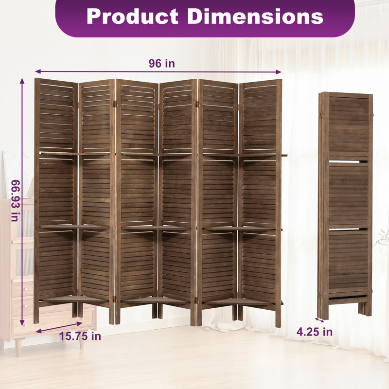 Paravent en bois, Brun