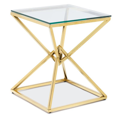 Mongillo Glass Top End Table by Orren Ellis