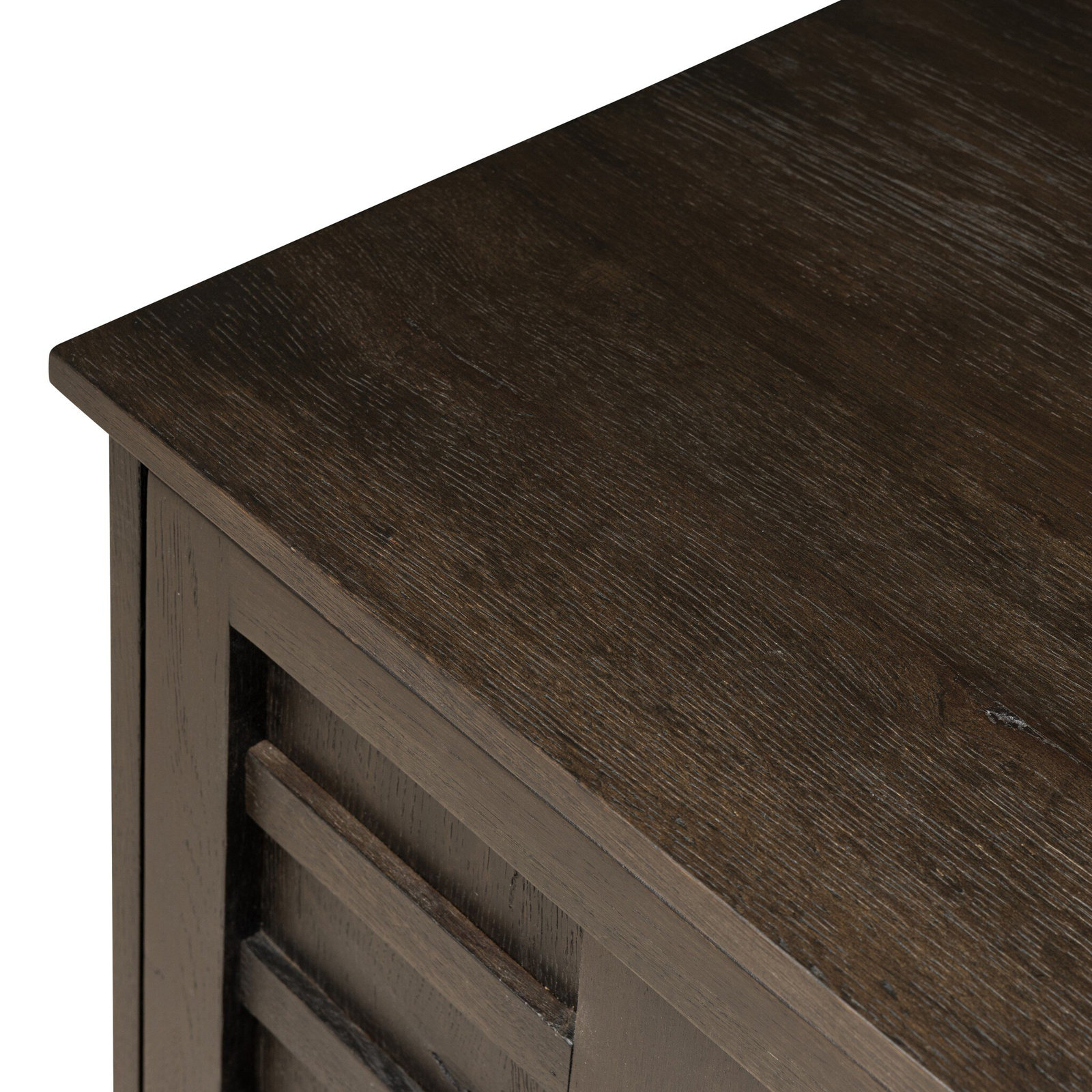 Ciomara Left Nightstand-Aged Natural Oak, Smoked Black, Left