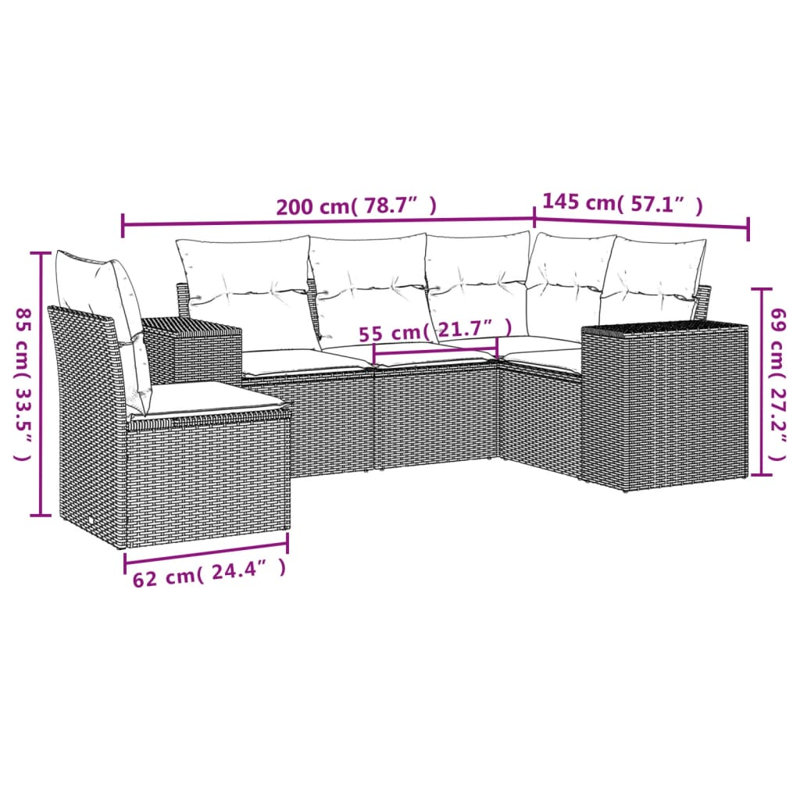 Ensemble de canapé de jardin Vidaxl