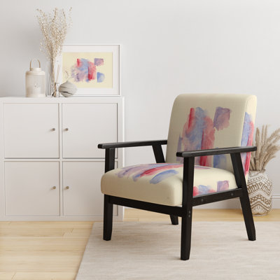 «Henlie - Geometric Pastel I - Fauteuil rembourré Mid-Century