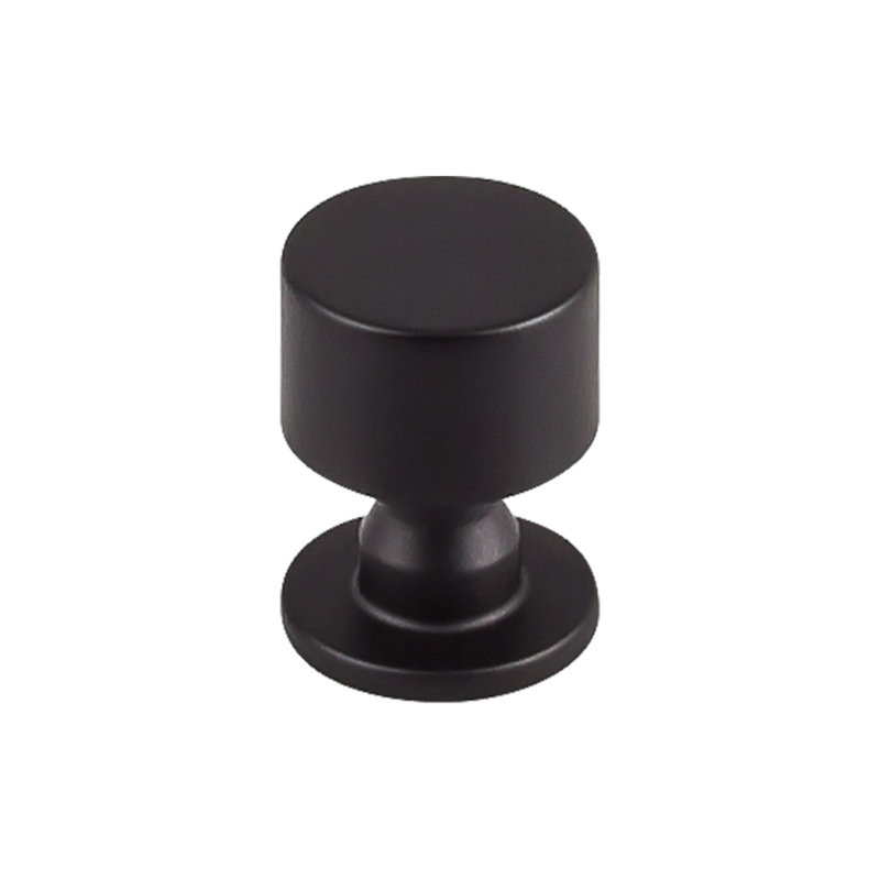 Lily Round Knob, Flat Black, 1" Knob Diameter