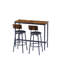 Ensemble de table de bar avec 2 tabourets, sièges en polyuréthane, dossier, brun rustique, hauteur de salle à manger | Idée de cadeau-1551754424-1551754425