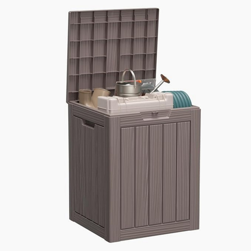 Boîte de rangement pour terrasse extérieure - Armoire en résine durable, imperméable et verrouillable 28-260 gallons pour patio et jardin