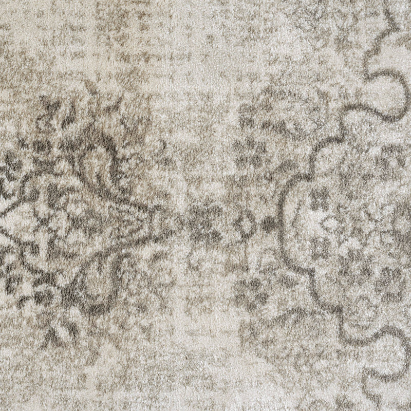 Tapis oriental ivoire / gris Charnley, Tapis de couloir 2 pi 3 po x 10 pi