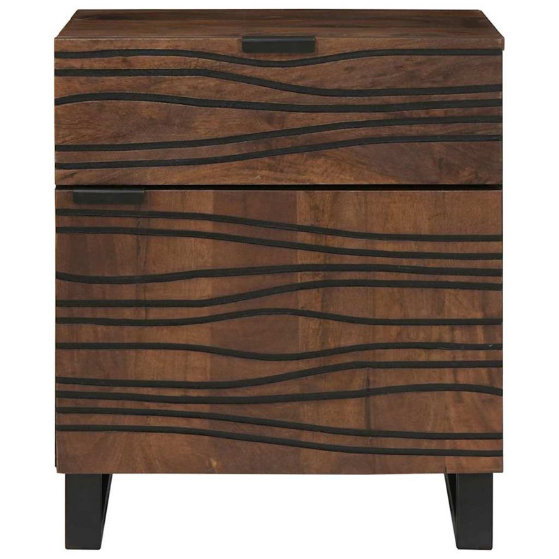 Bedside Cabinet 50 X 33 X 60 Cm Solid Mango Wood, Walnut