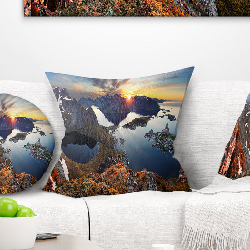 Oreiller de soleil à rocky à rocky landscape, 18 po x 18 po