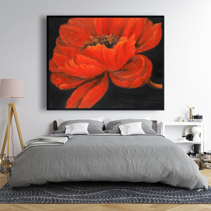 Red Petal Flower Print On Canvas