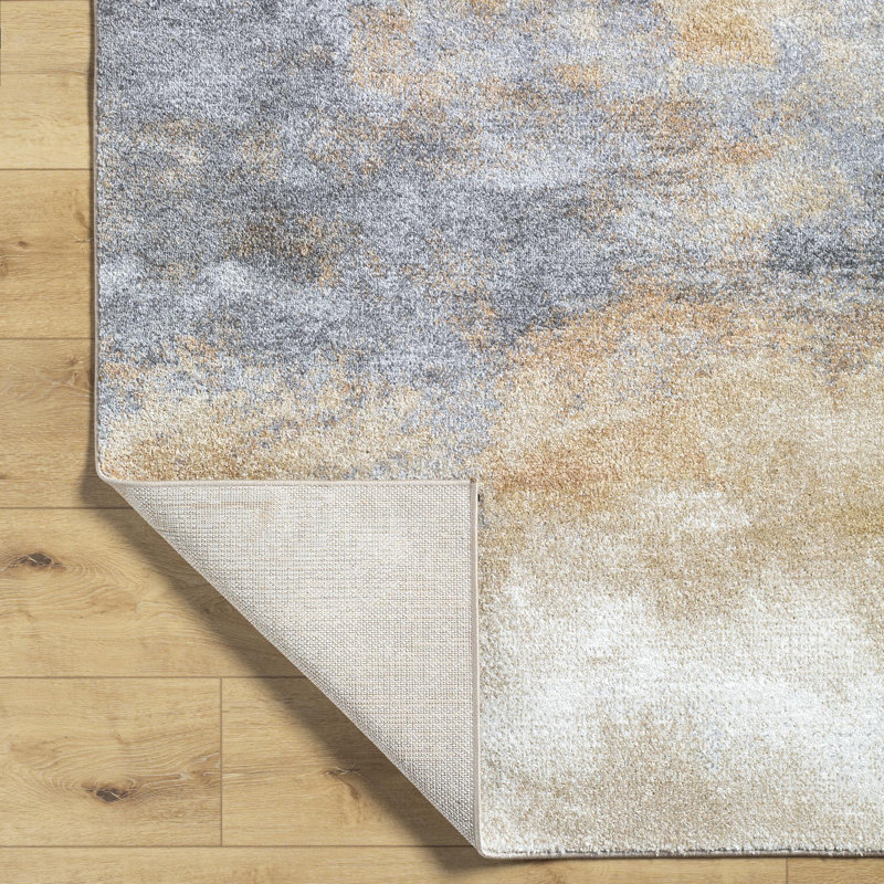 Onasander Machine Woven Polypropylene Area Rug in Light Brown, Rectangle 5'3" x 7'