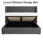 Premium Plush Bed Frame – Elegant Padded Bed with 48” Statement Headboard, Solid Wooden Bed – Contemporary Designer Finish-729956831-730740196