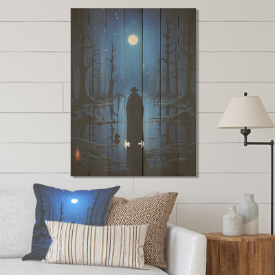 Blue Touareg Melody Moonlight - Tribal africain sur bois