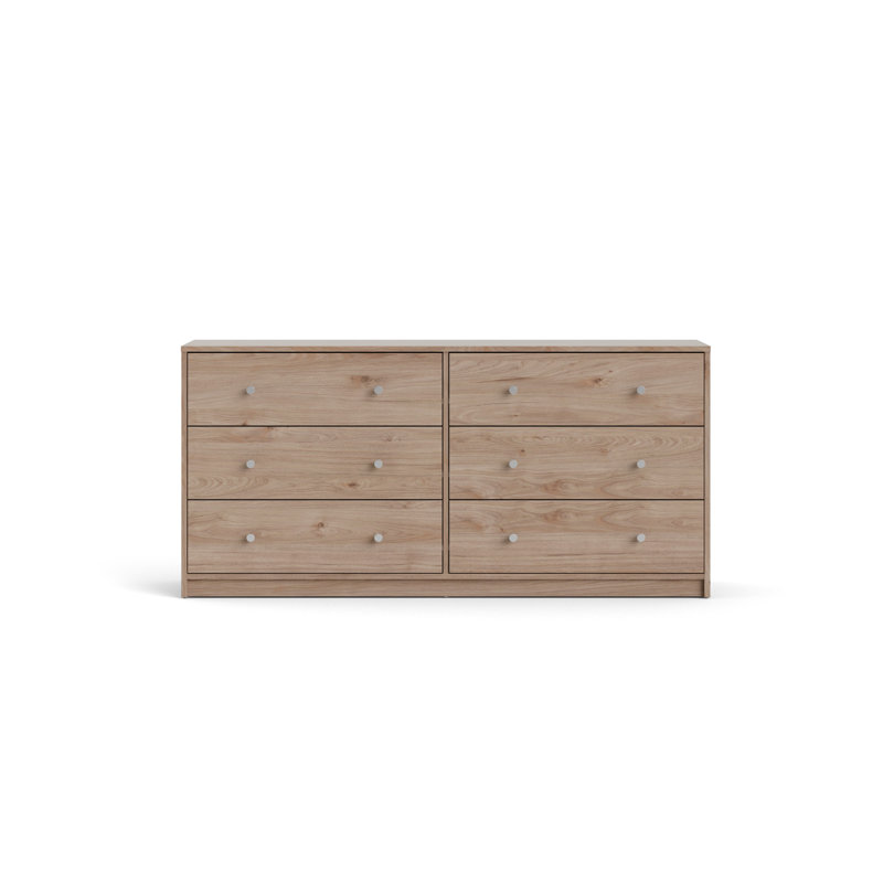 Clanton 6 Drawer 56.34" W Double Dresser, Jackson Hickory