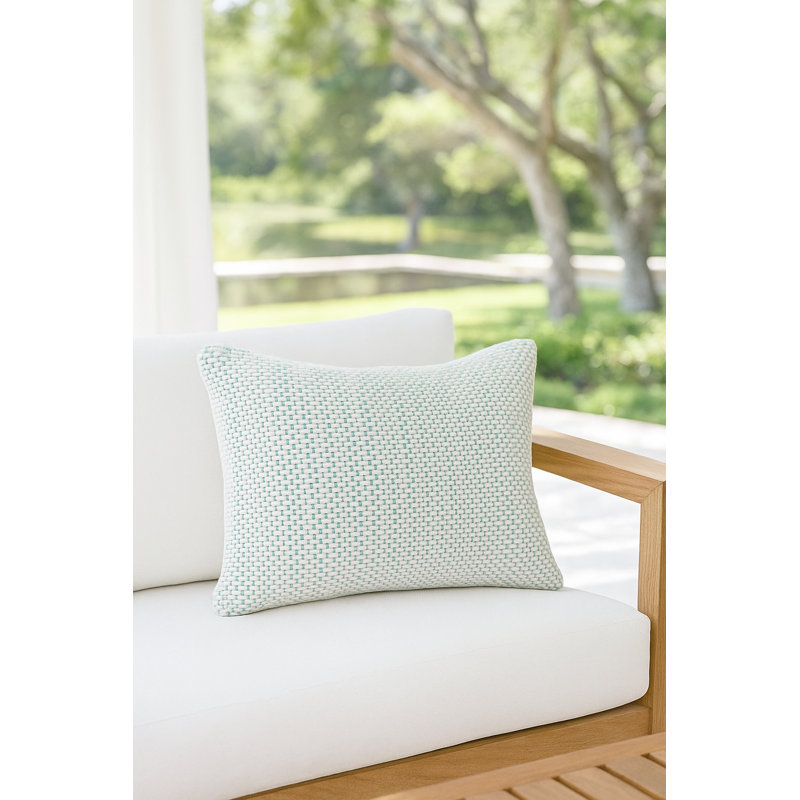 Outdoor Living Pillow Cover, Aqua Blue, Rectangle 14"H x 20"W, Pillow Cover Only - No Insert