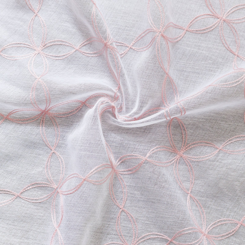 Harshbarger Polyester Sheer Curtain Single Panel, Blush, 52" W x 108" L
