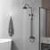 2-Spray Round Wall Bar Shower Kit With Hand Shower Dual Cross Handles Mixer Shower System Taps In Matte Black